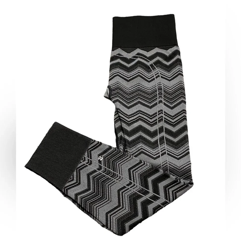 Lululemon Ebb To Street Pant Chevron Heathered Slate Leggings 6